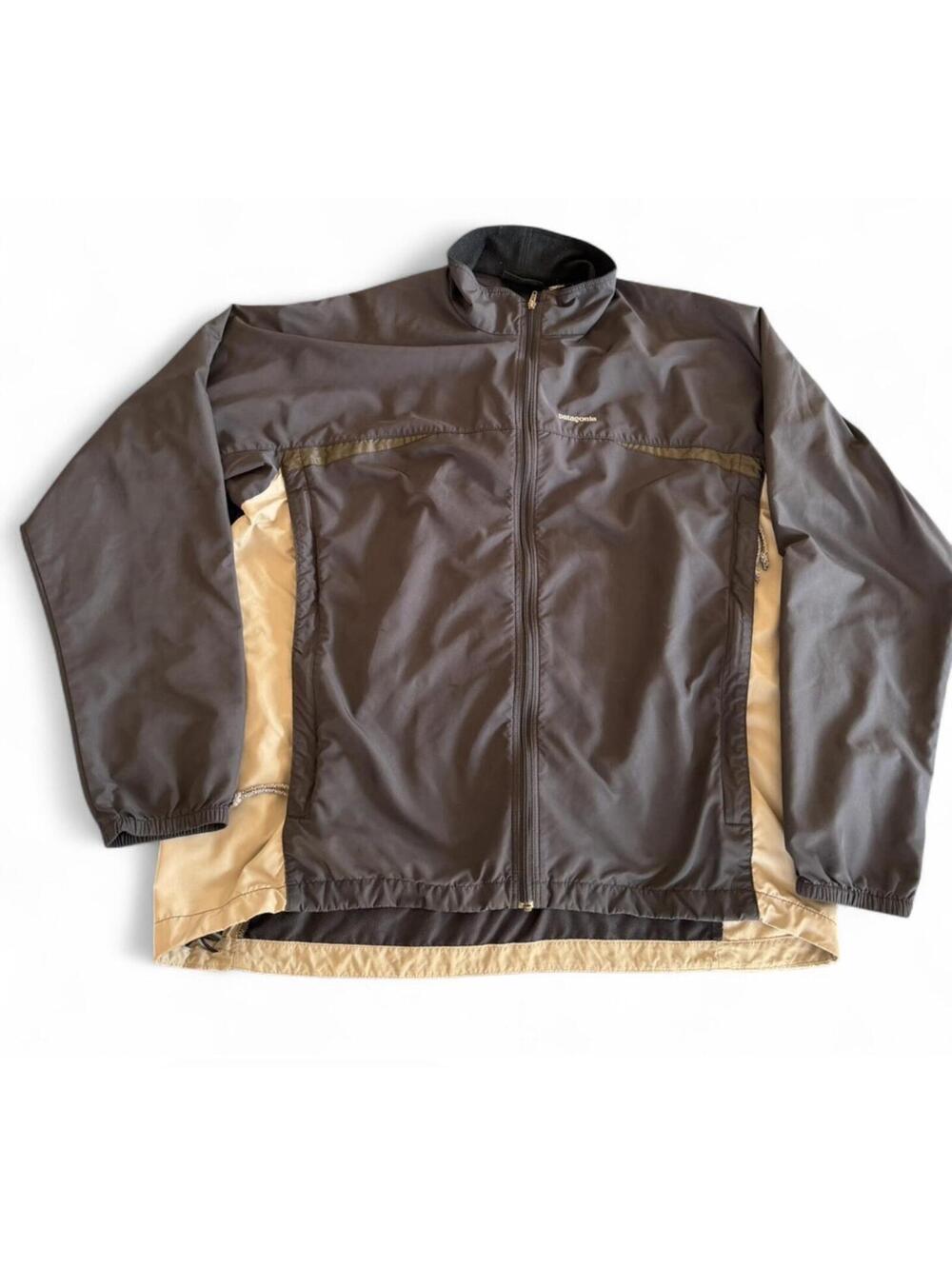 Patagonia Integral Jacket Full Zip XL Windbreaker Black Tan Lightweight Outdoor
